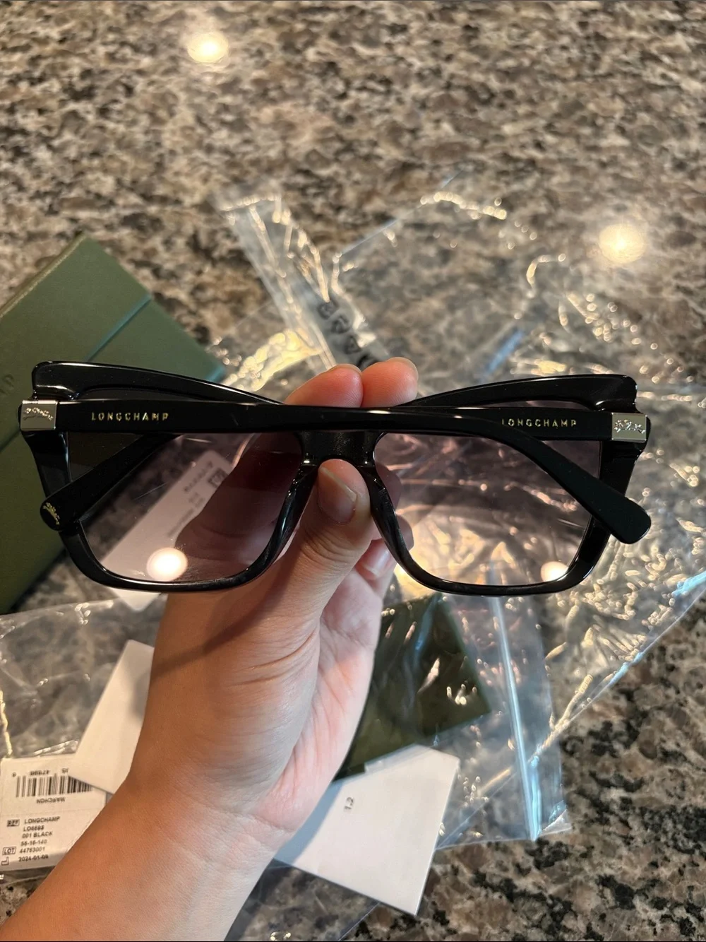 NWT Longchamp Cat Eye Women’s Black Sunglasses with Case